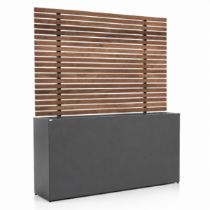 Quader mit Sichtschutzelement aus Holz