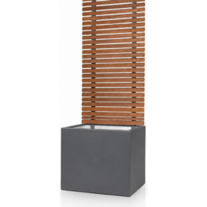 Quader schmal mit Sichtschutzelement aus Holz